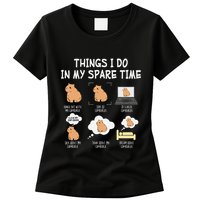 Capybara Things I Do In My Spare Time Funny Capybara Womens T-Shirt
