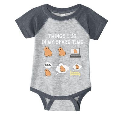 Capybara Things I Do In My Spare Time Funny Capybara Infant Baby Jersey Bodysuit