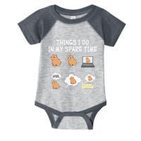 Capybara Things I Do In My Spare Time Funny Capybara Infant Baby Jersey Bodysuit