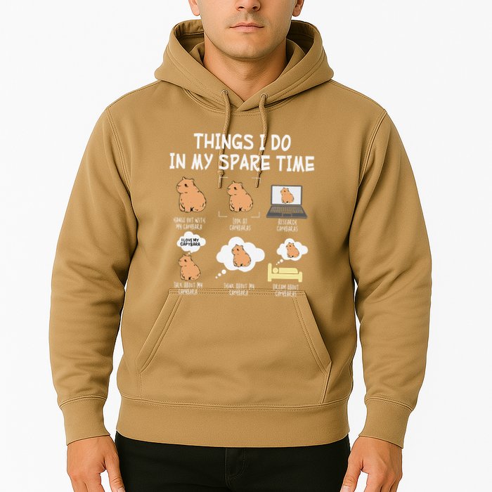 Capybara Things I Do In My Spare Time Funny Capybara Hoodie