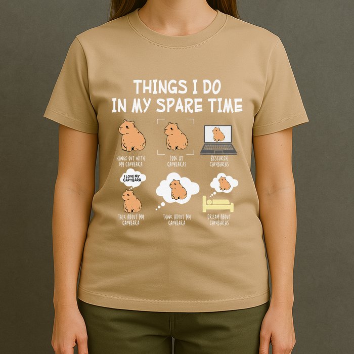 Capybara Things I Do In My Spare Time Funny Capybara T-Shirt