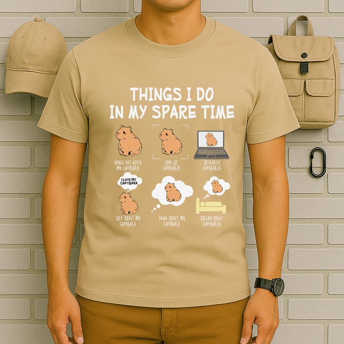 Capybara Things I Do In My Spare Time Funny Capybara T-Shirt
