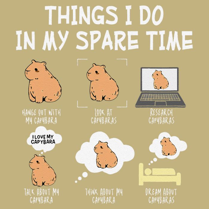 Capybara Things I Do In My Spare Time Funny Capybara T-Shirt