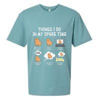 Capybara Things I Do In My Spare Time Funny Capybara Sueded Cloud Jersey T-Shirt