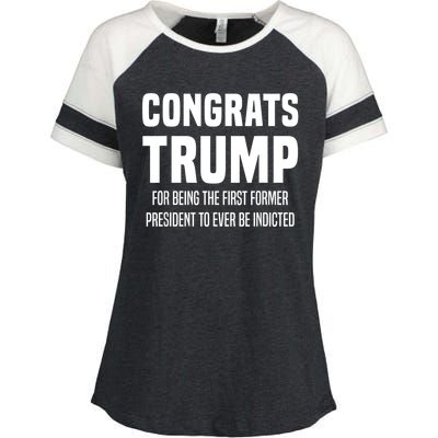 Congrats Trump Indicted Enza Ladies Jersey Colorblock Tee