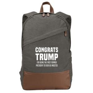 Congrats Trump Indicted Cotton Canvas Backpack