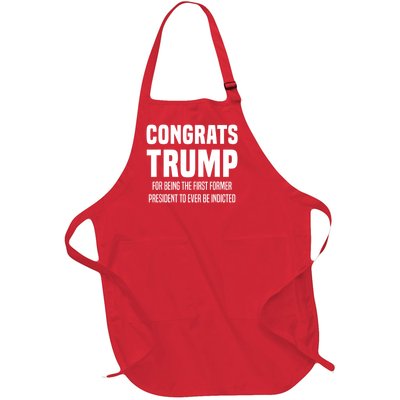 Congrats Trump Indicted Full-Length Apron With Pockets