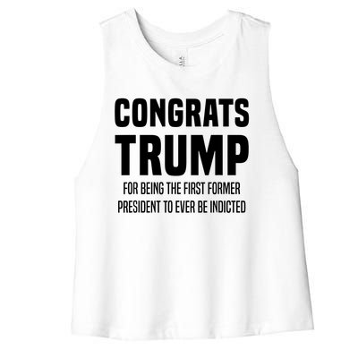 Congrats Trump Indicted Women's Racerback Cropped Tank