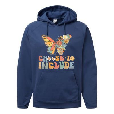 Choose To Include Special Education Teacher Autism Awareness Performance Fleece Hoodie