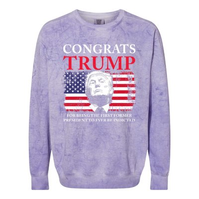 Congrats Trump Indicted Funny Trump Indictment Colorblast Crewneck Sweatshirt