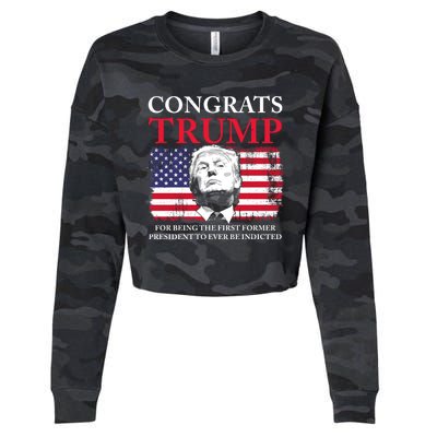 Congrats Trump Indicted Funny Trump Indictment Cropped Pullover Crew