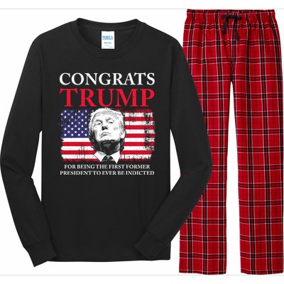 Congrats Trump Indicted Funny Trump Indictment Long Sleeve Pajama Set