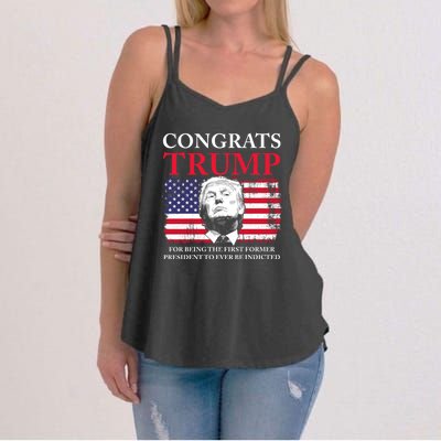 Congrats Trump Indicted Funny Trump Indictment Women's Strappy Tank