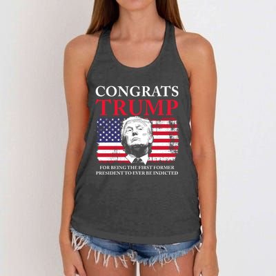 Congrats Trump Indicted Funny Trump Indictment Women's Knotted Racerback Tank