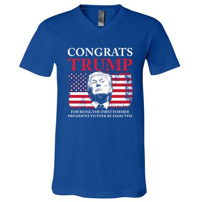 Congrats Trump Indicted Funny Trump Indictment V-Neck T-Shirt