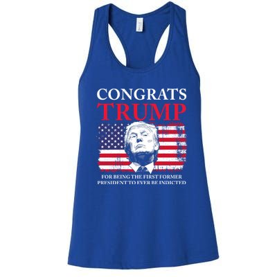 Congrats Trump Indicted Funny Trump Indictment Women's Racerback Tank