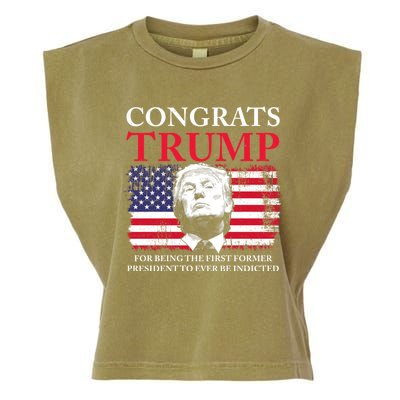 Congrats Trump Indicted Funny Trump Indictment Garment-Dyed Women's Muscle Tee