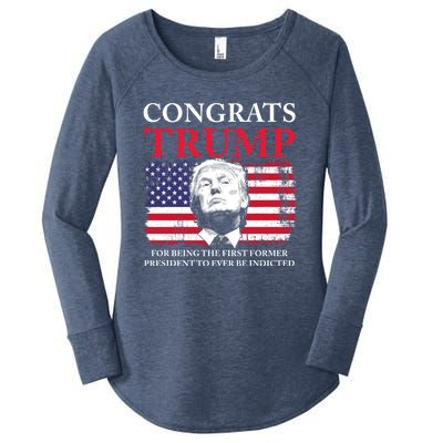 Congrats Trump Indicted Funny Trump Indictment Women's Perfect Tri Tunic Long Sleeve Shirt