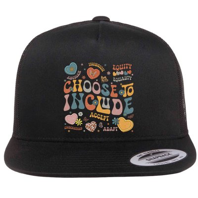 Choose To Include Inclusion Matters Autism Awareness Teacher Flat Bill Trucker Hat