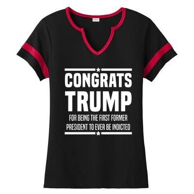 Congrats Trump Indicted Ladies Halftime Notch Neck Tee