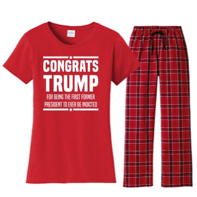 Congrats Trump Indicted Women's Flannel Pajama Set