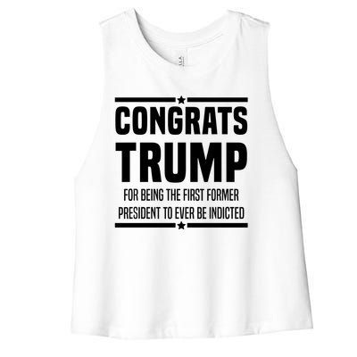 Congrats Trump Indicted Women's Racerback Cropped Tank