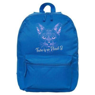 Cat: There Is No Planet B Meaningful Gift Climate Change Is Real! Gift 16 in Basic Backpack