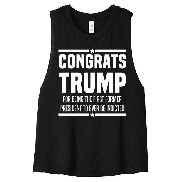 Congrats Trump Indicted Women's Racerback Cropped Tank