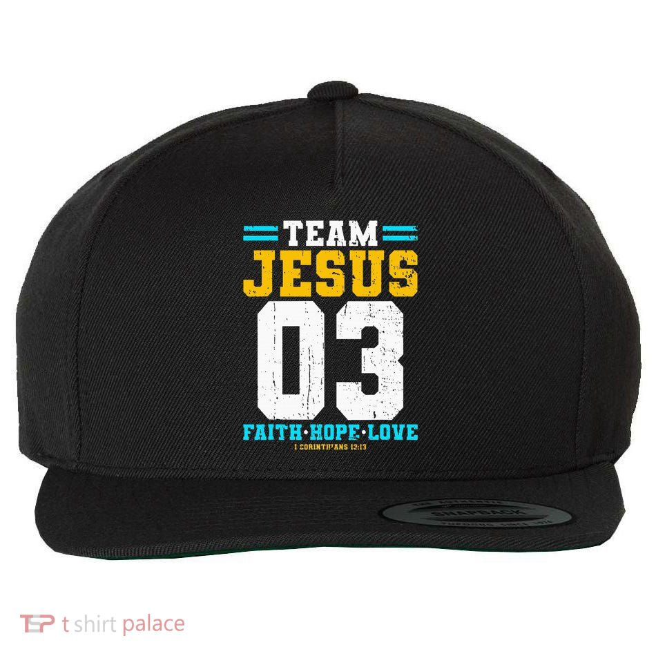 Christian Team Jesus 03 Faith Hope Love Wool Snapback Cap