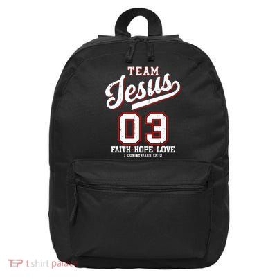 Christian Team Jesus 03 Faith Hope Love 16 in Basic Backpack