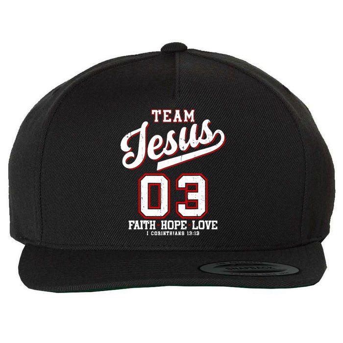 Christian Team Jesus 03 Faith Hope Love Wool Snapback Cap