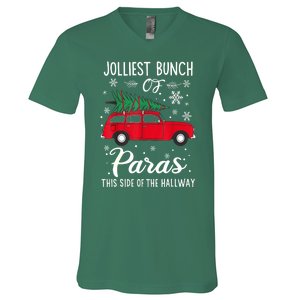 Christmas Tree Jolliest Bunch Of Paras This Side Of The Hallway Xmas Gift V-Neck T-Shirt