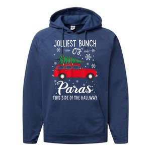 Christmas Tree Jolliest Bunch Of Paras This Side Of The Hallway Xmas Gift Performance Fleece Hoodie