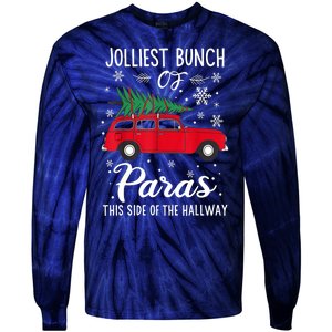 Christmas Tree Jolliest Bunch Of Paras This Side Of The Hallway Xmas Gift Tie-Dye Long Sleeve Shirt