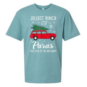 Christmas Tree Jolliest Bunch Of Paras This Side Of The Hallway Xmas Gift Sueded Cloud Jersey T-Shirt