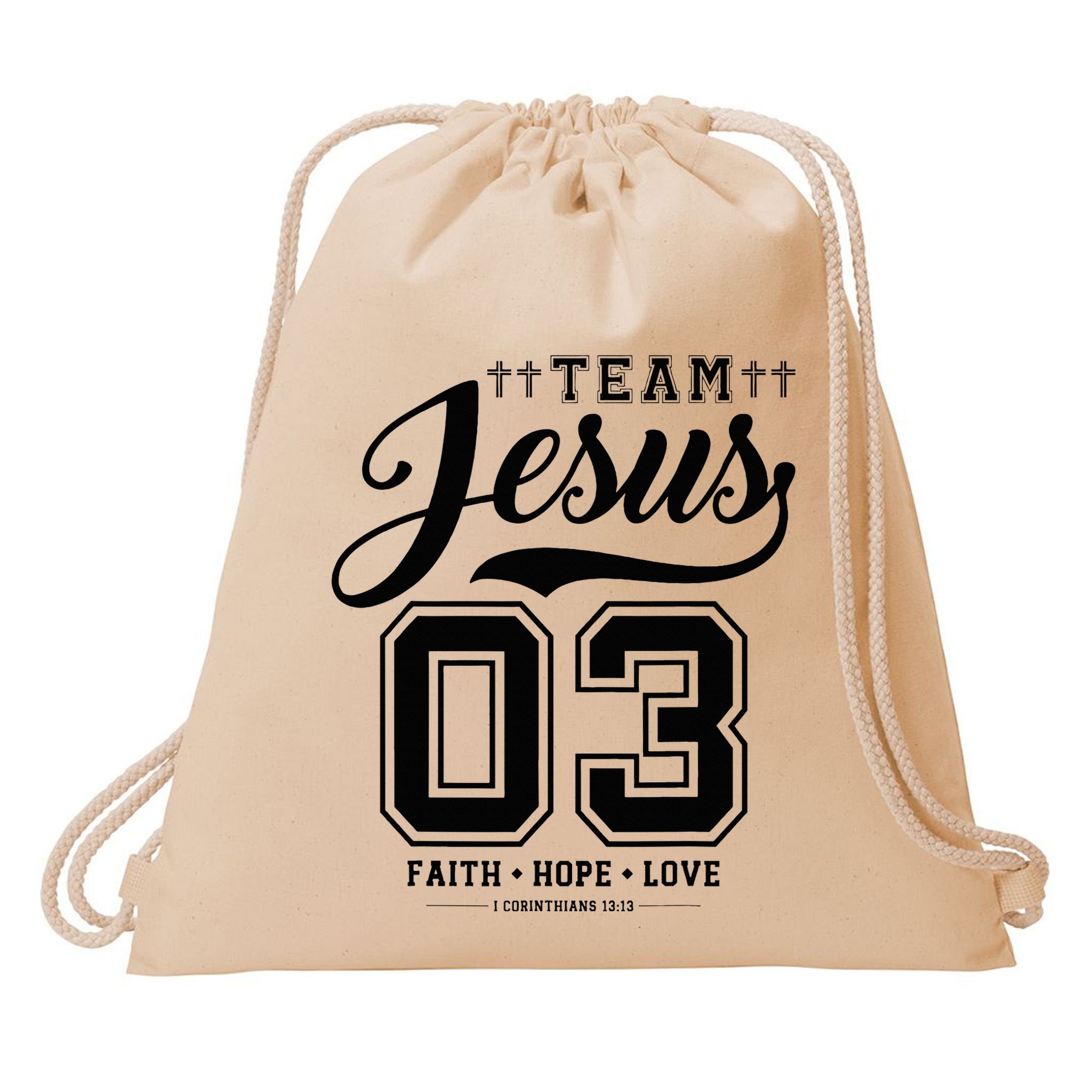 Christian Team Jesus 03 Faith Hope Love Drawstring Bag
