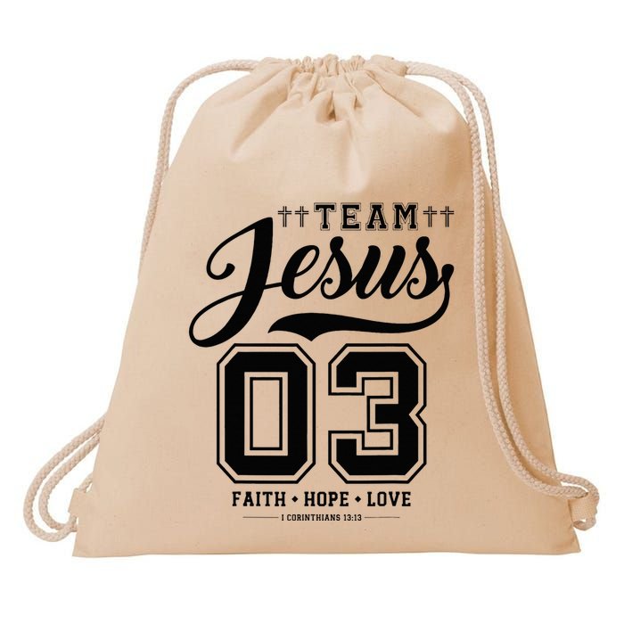 Christian Team Jesus 03 Faith Hope Love Drawstring Bag