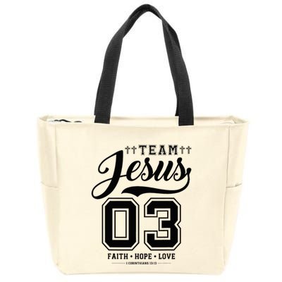 Christian Team Jesus 03 Faith Hope Love Zip Tote Bag