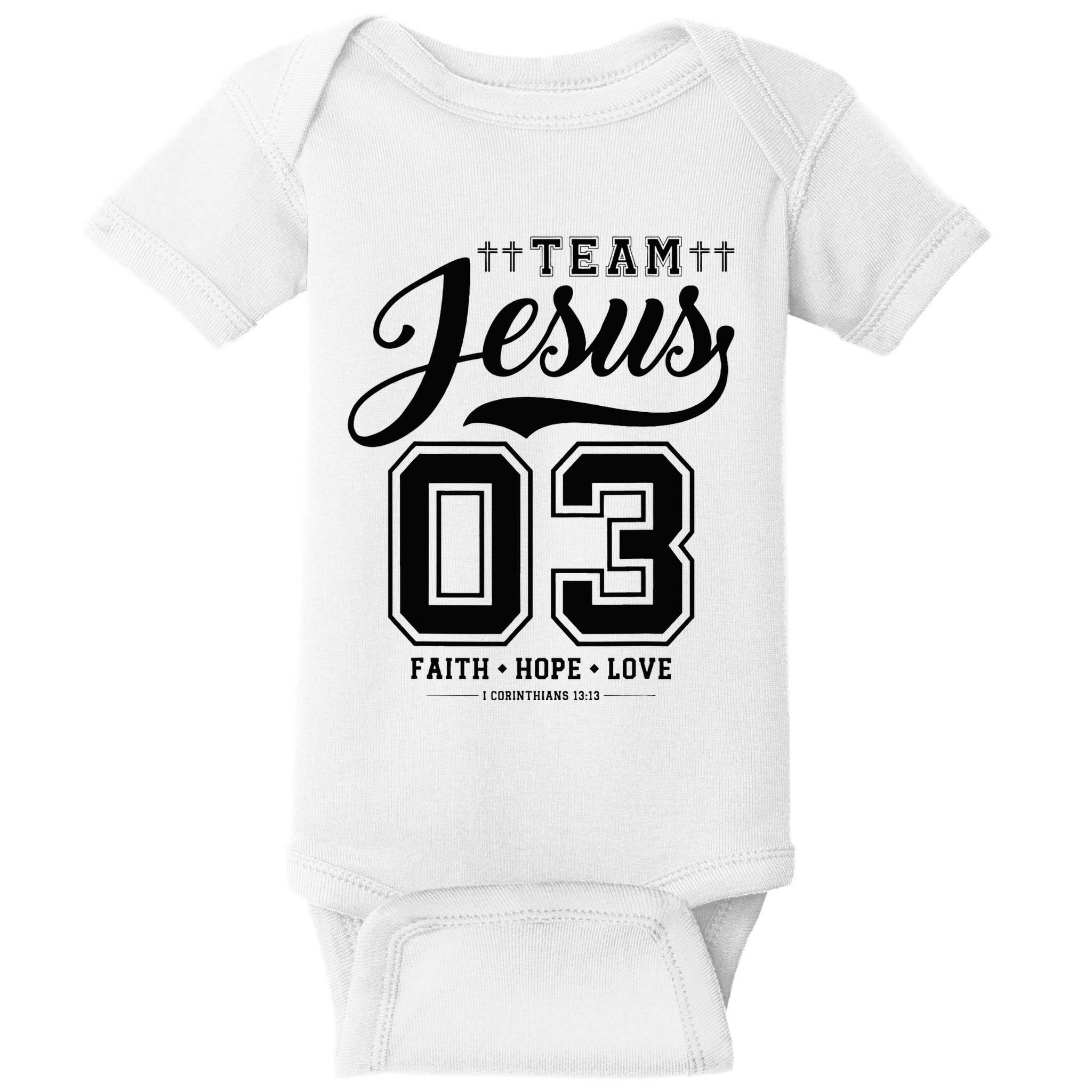 Christian Team Jesus 03 Faith Hope Love Baby Bodysuit
