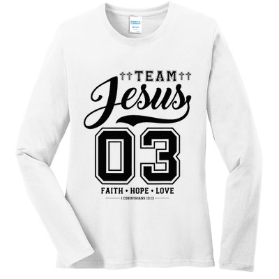 Christian Team Jesus 03 Faith Hope Love Ladies Long Sleeve Shirt