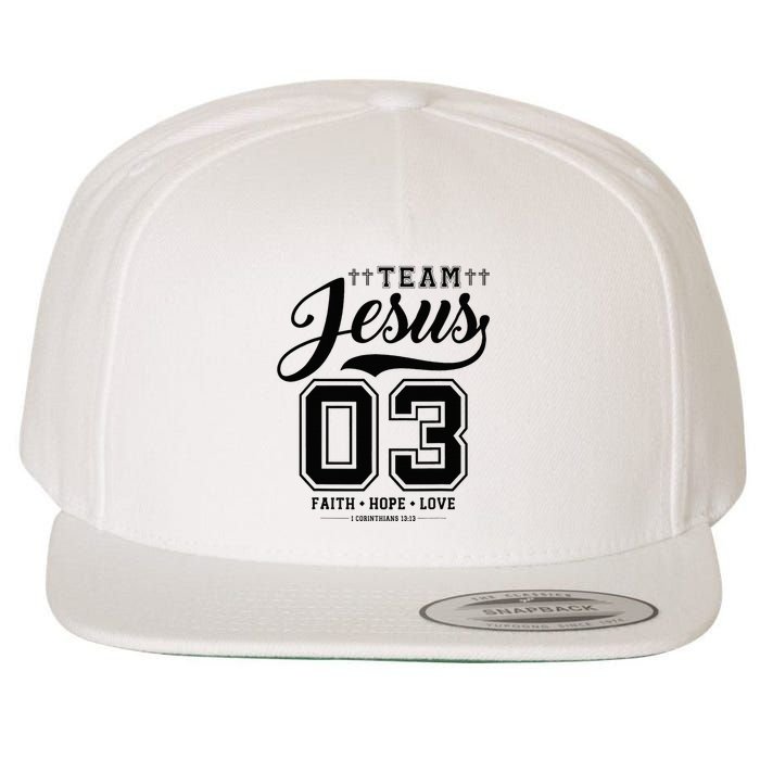 Christian Team Jesus 03 Faith Hope Love Wool Snapback Cap