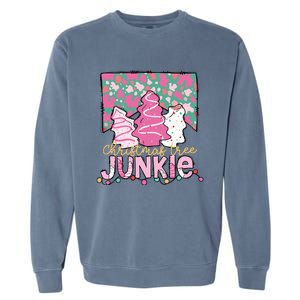 Christmas Tree Junkie Cake Pink Garment-Dyed Sweatshirt