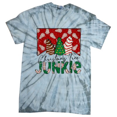 Christmas Tree Junkie Christmas Tree Cakes Junkie Christmas Tie-Dye T-Shirt