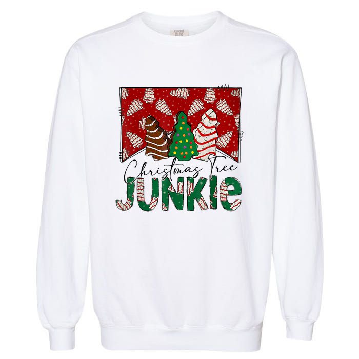 Christmas Tree Junkie Christmas Tree Cakes Junkie Christmas Garment-Dyed Sweatshirt