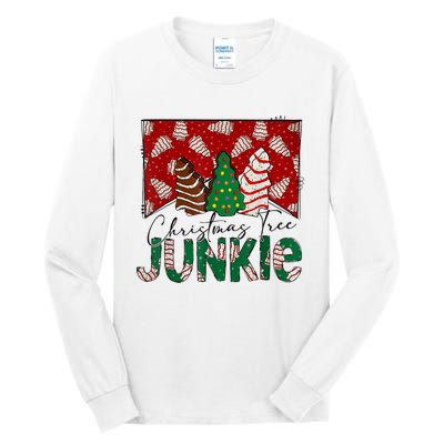 Christmas Tree Junkie Christmas Tree Cakes Junkie Christmas Tall Long Sleeve T-Shirt