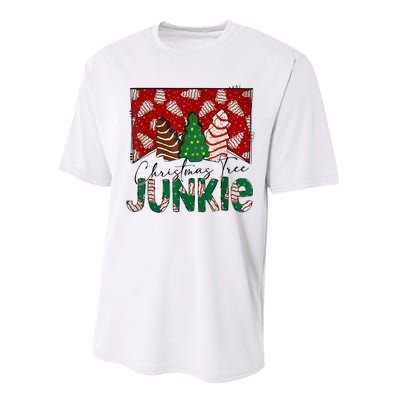 Christmas Tree Junkie Christmas Tree Cakes Junkie Christmas Performance Sprint T-Shirt