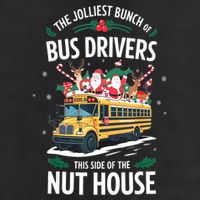 Christmas The Jolliest Bunch Of Bus Driver This Side Of The Nut House Gift 7 Panel Mesh Trucker Snapback Hat