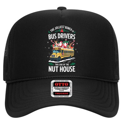 Christmas The Jolliest Bunch Of Bus Driver This Side Of The Nut House Gift Trucker Hat