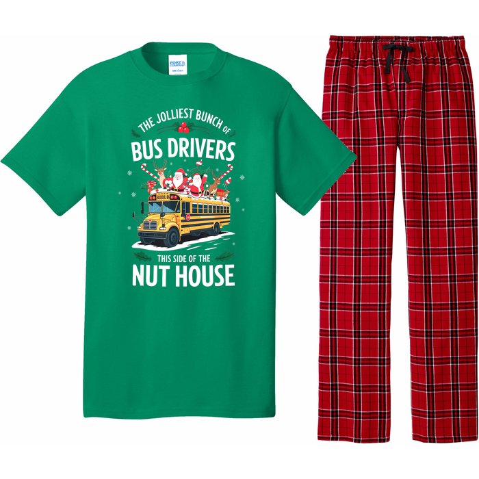 Christmas The Jolliest Bunch Of Bus Driver This Side Of The Nut House Gift Pajama Set