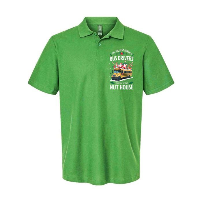 Christmas The Jolliest Bunch Of Bus Driver This Side Of The Nut House Gift Softstyle Adult Sport Polo